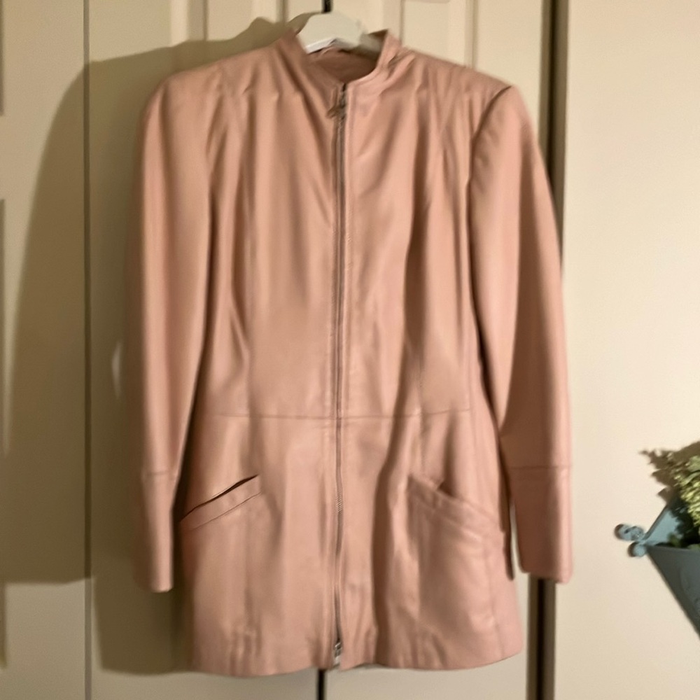 Danier (Canada) Blush Pink Leather Zip Up Jacket Medium